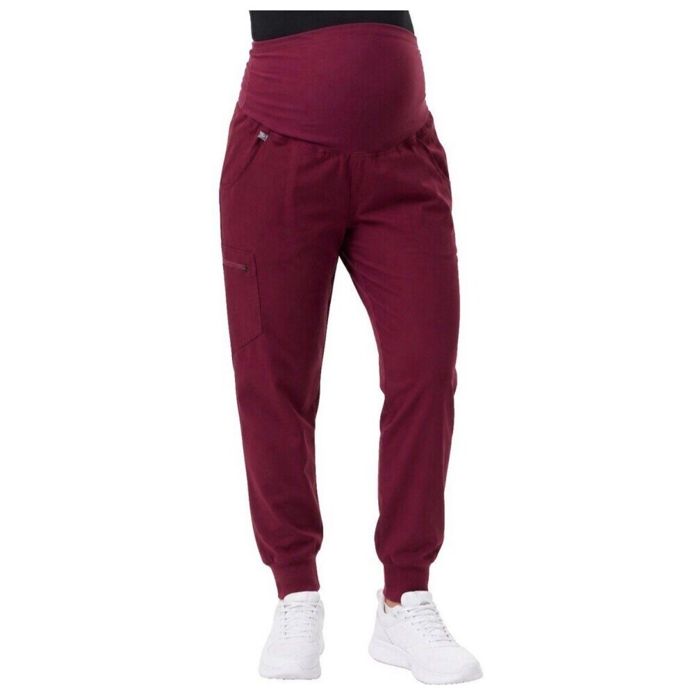 Figs Zamora Jogger Maternity Scrub Pants - Medium - Burgundy